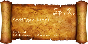 Száger Kitti névjegykártya