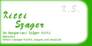 kitti szager business card